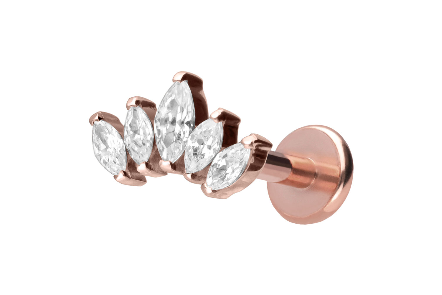 Titan Labret Piercing mit Push Fit LOTUSBLÜTE